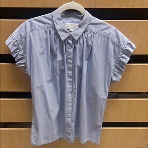 Trovata Blue and White Striped Button-Up Shirt